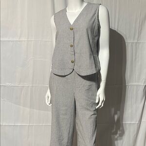 Deja Bleu Striped Sleeveless 2 Piece